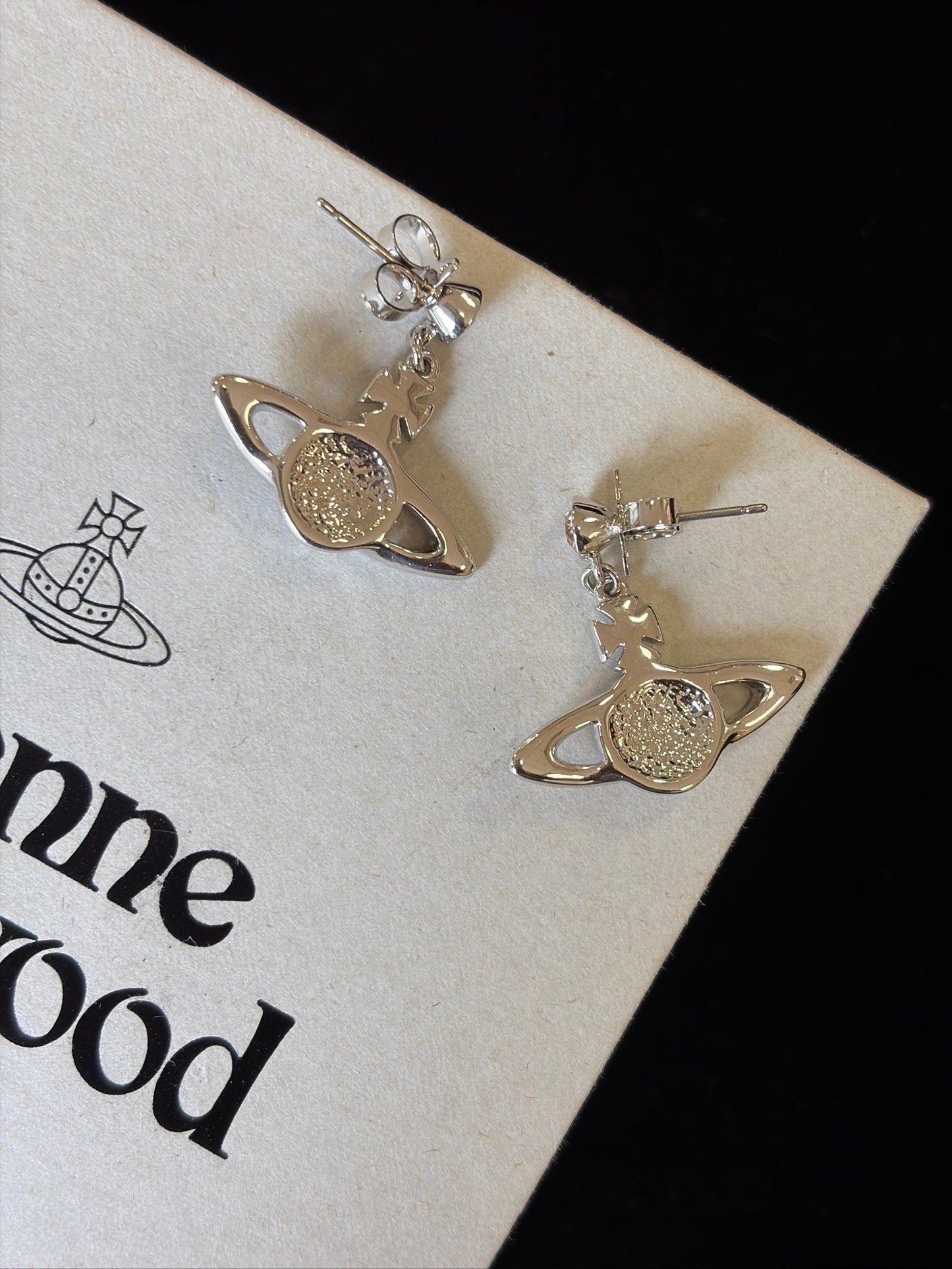 Vivienne Westwood Pink Crystal Orb Drop Earrings – Silver Tone