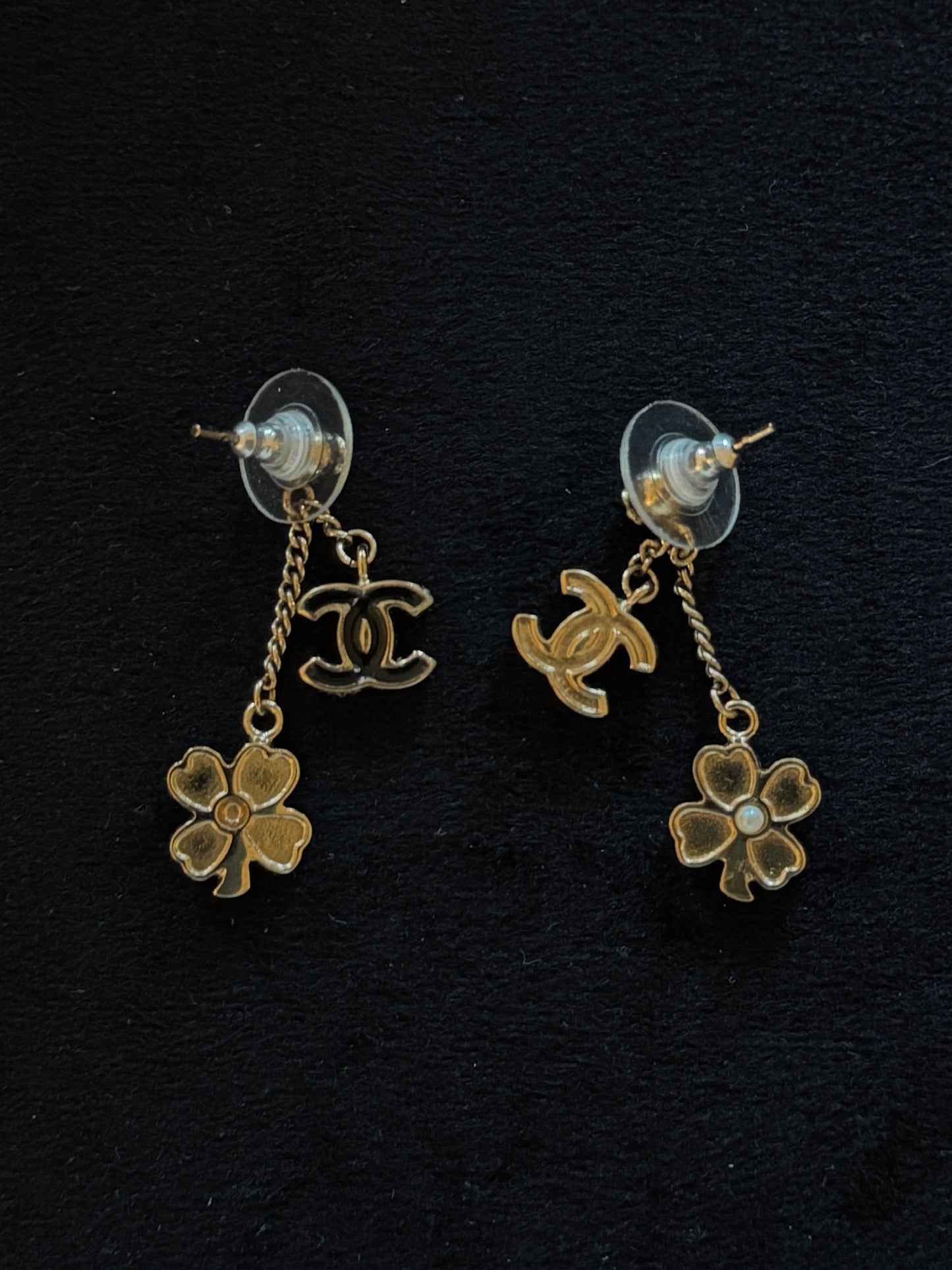 Chanel Black Camelli Drop earrings