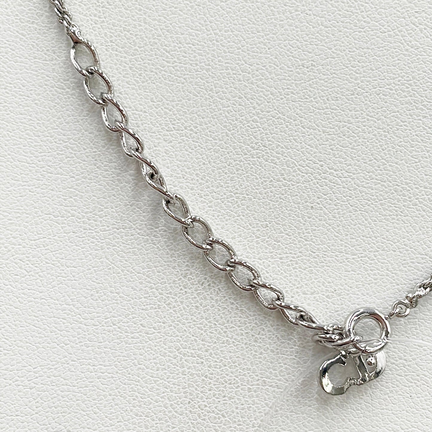 Dior Vintage Silver-Tone Twisted Loop Logo Necklace