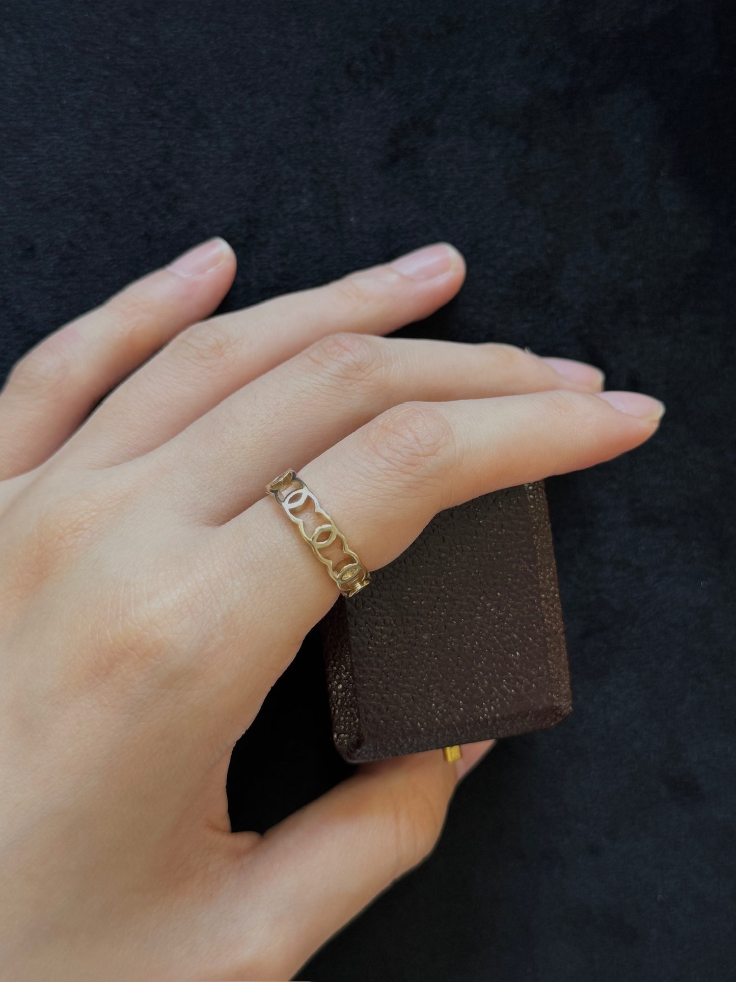 Chanel 2022 Openwork CC Band Ring – Gold Tone