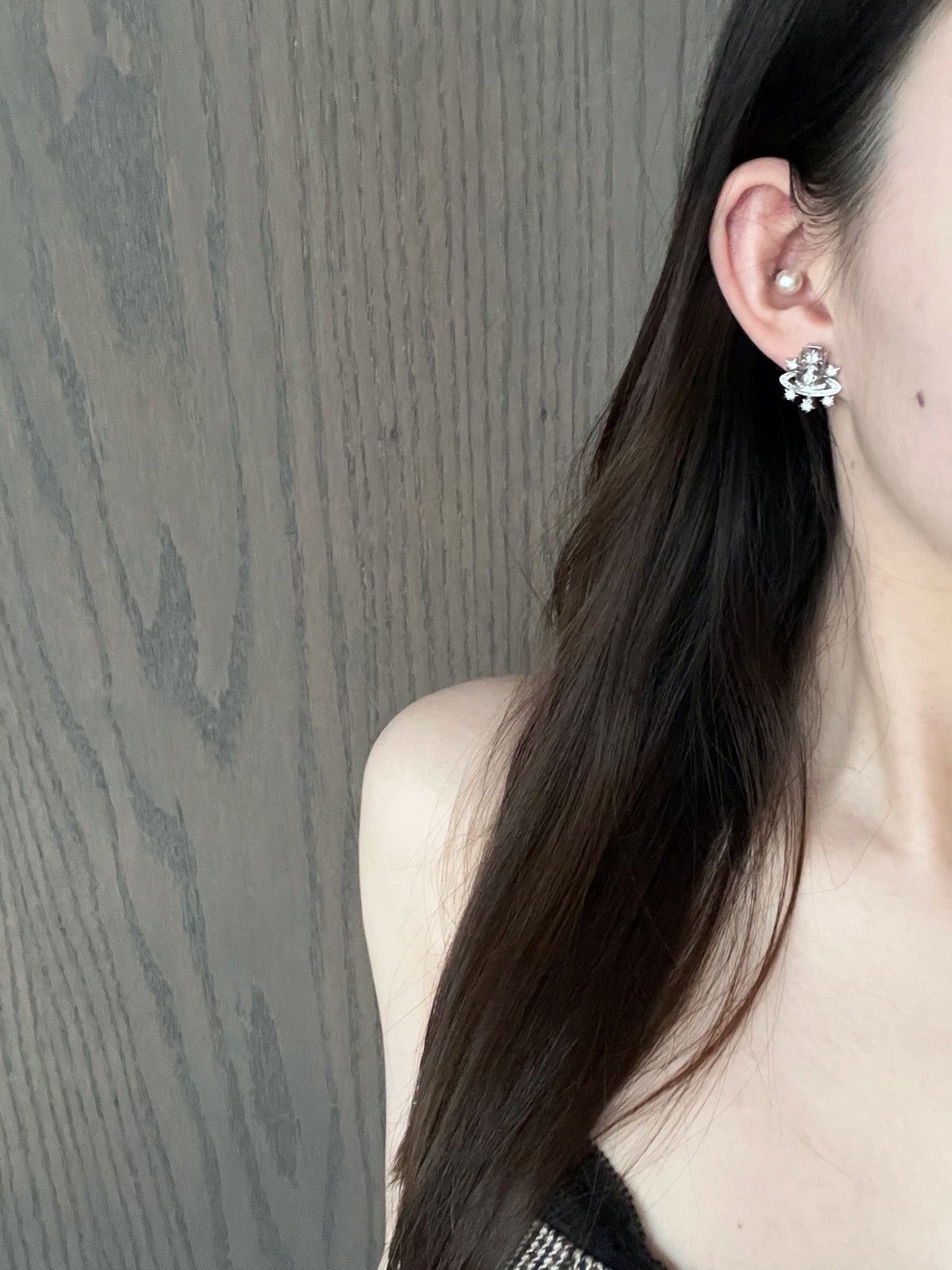 Vintage Vivienne Westwood Rare Orb & Star Crystal Stud Earrings