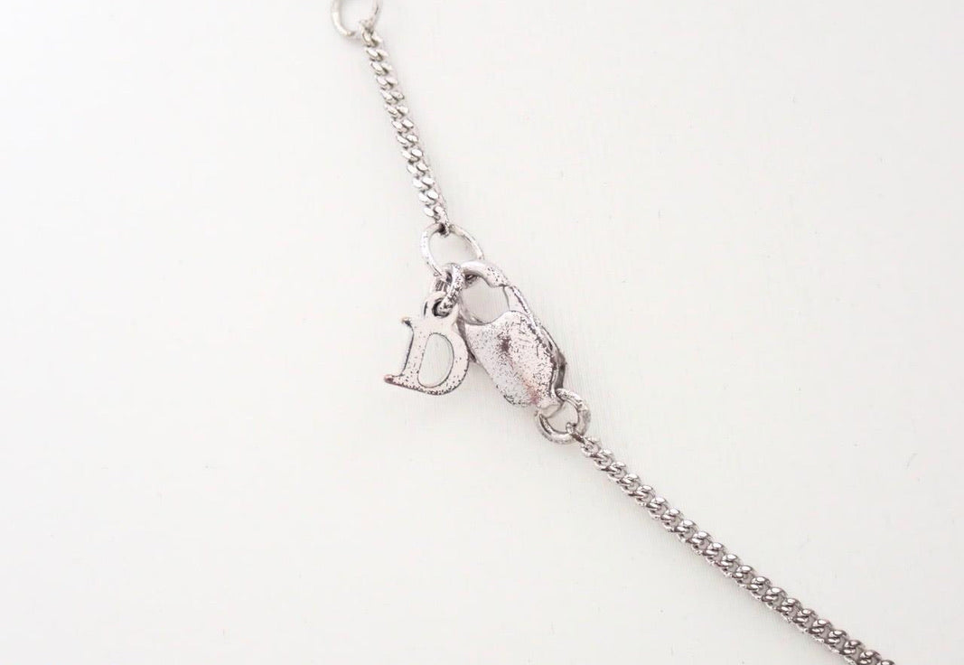 Dior Crystal Star Charm Necklace – Silver-Tone