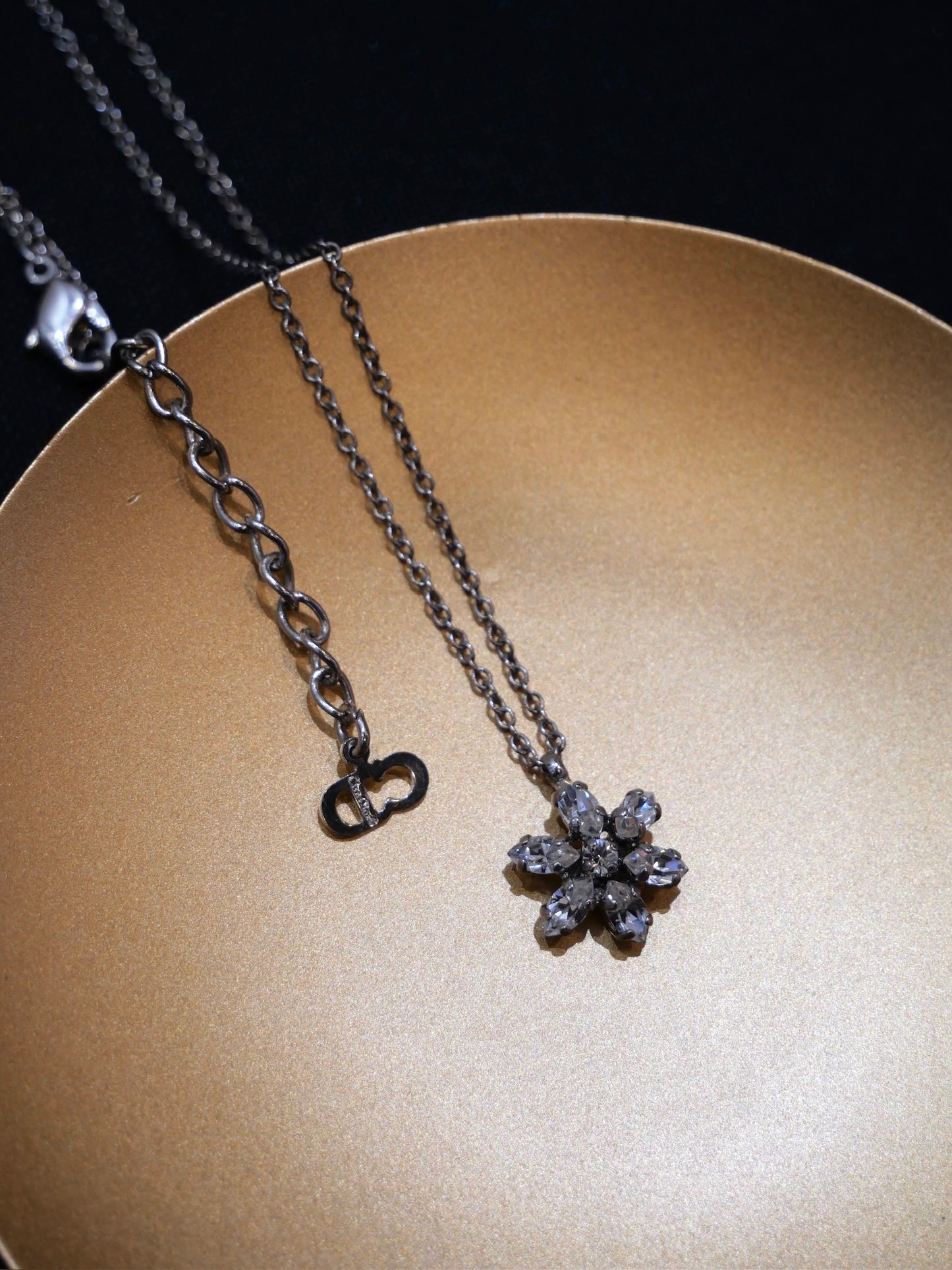 Vintage Dior Pavé Star of David Crystal Necklace