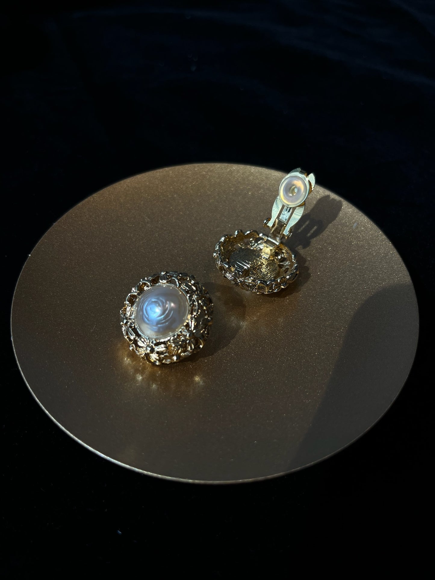 YSL Vintage Baroque Pearl Floral Clip-On Earrings
