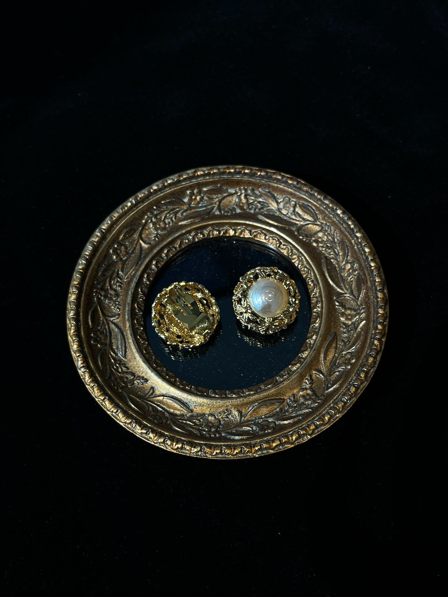YSL Vintage Baroque Pearl Floral Clip-On Earrings