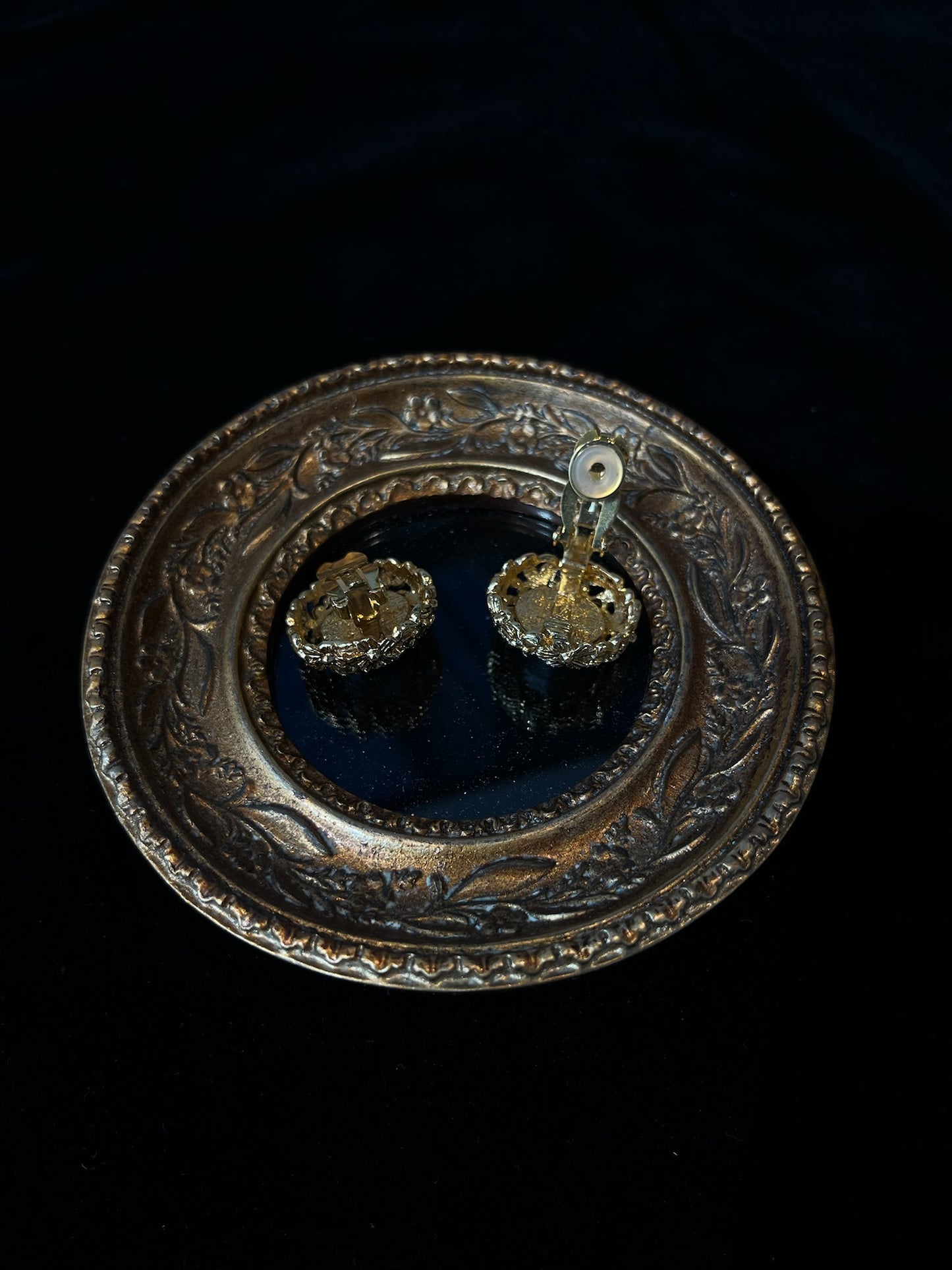 YSL Vintage Baroque Pearl Floral Clip-On Earrings