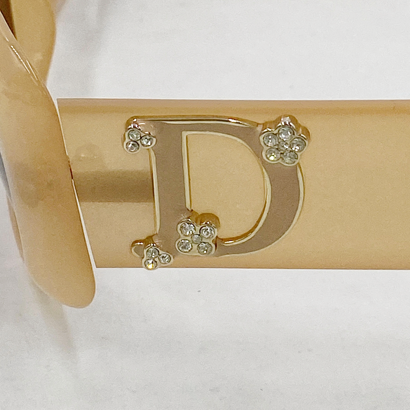 Dior Vintage Blush Nude Sunglasses with Crystal ‘D’ Logo