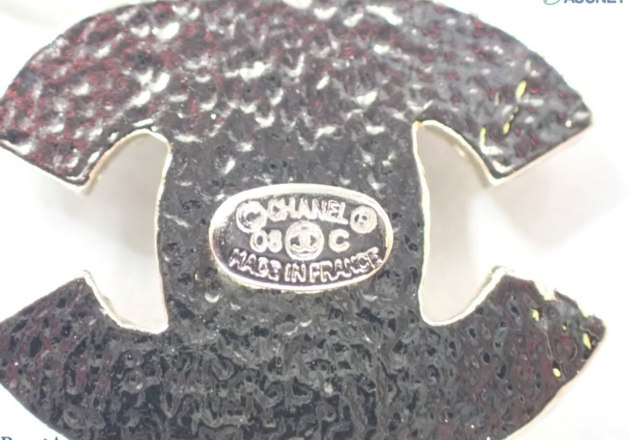 Chanel Vintage “Crystal CC Drop” Gold-Tone Dangle Earrings