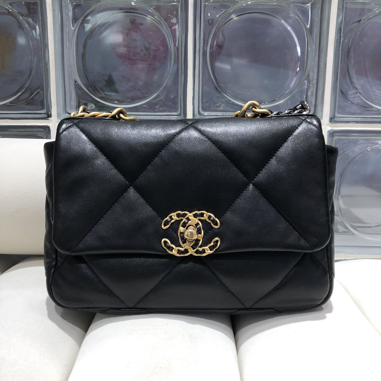 Chanel 19 Bag Black & Gold Small Size - New with Chip
