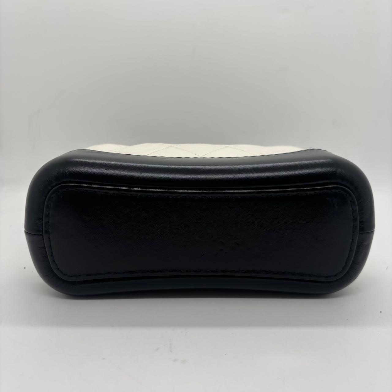 Chanel Gabrielle Small Hobo Bag – Black & White Calfskin with Gold CC Charm
