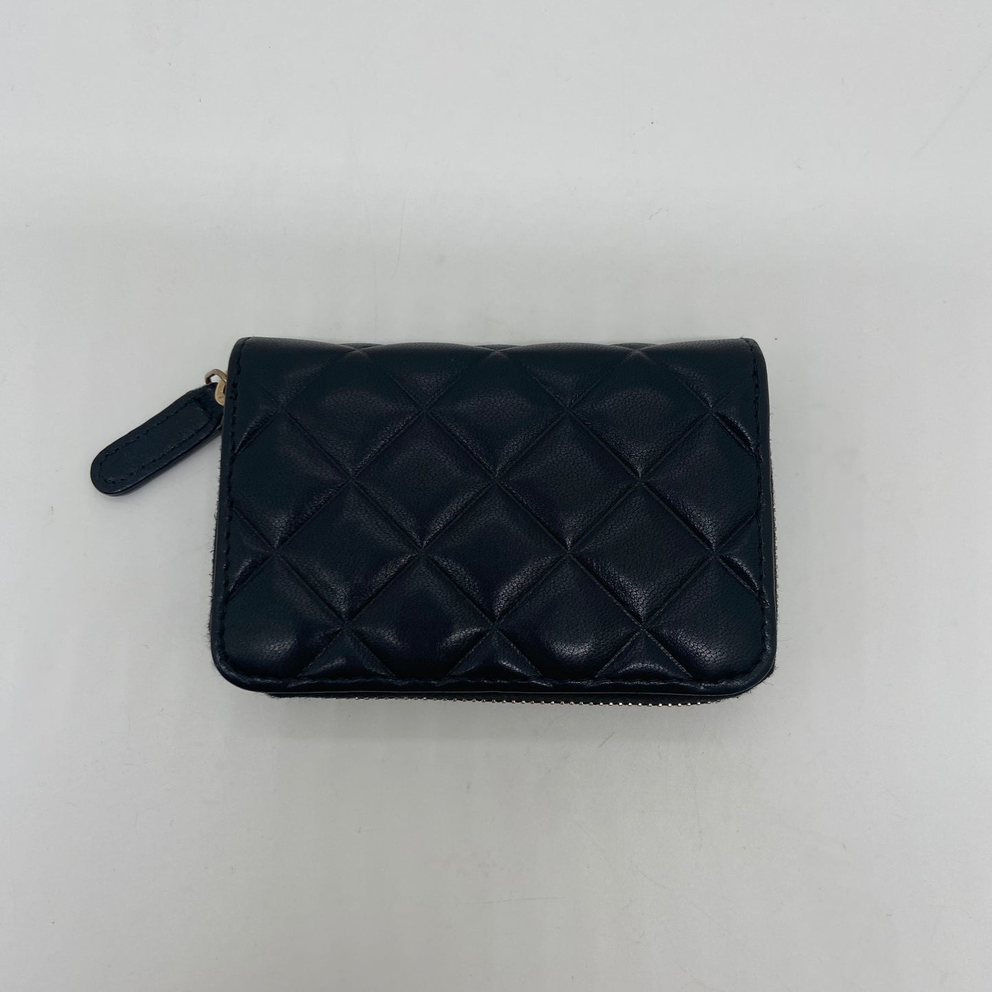 CHANEL Classic Black Caviar Leather Zipped Card Wallet