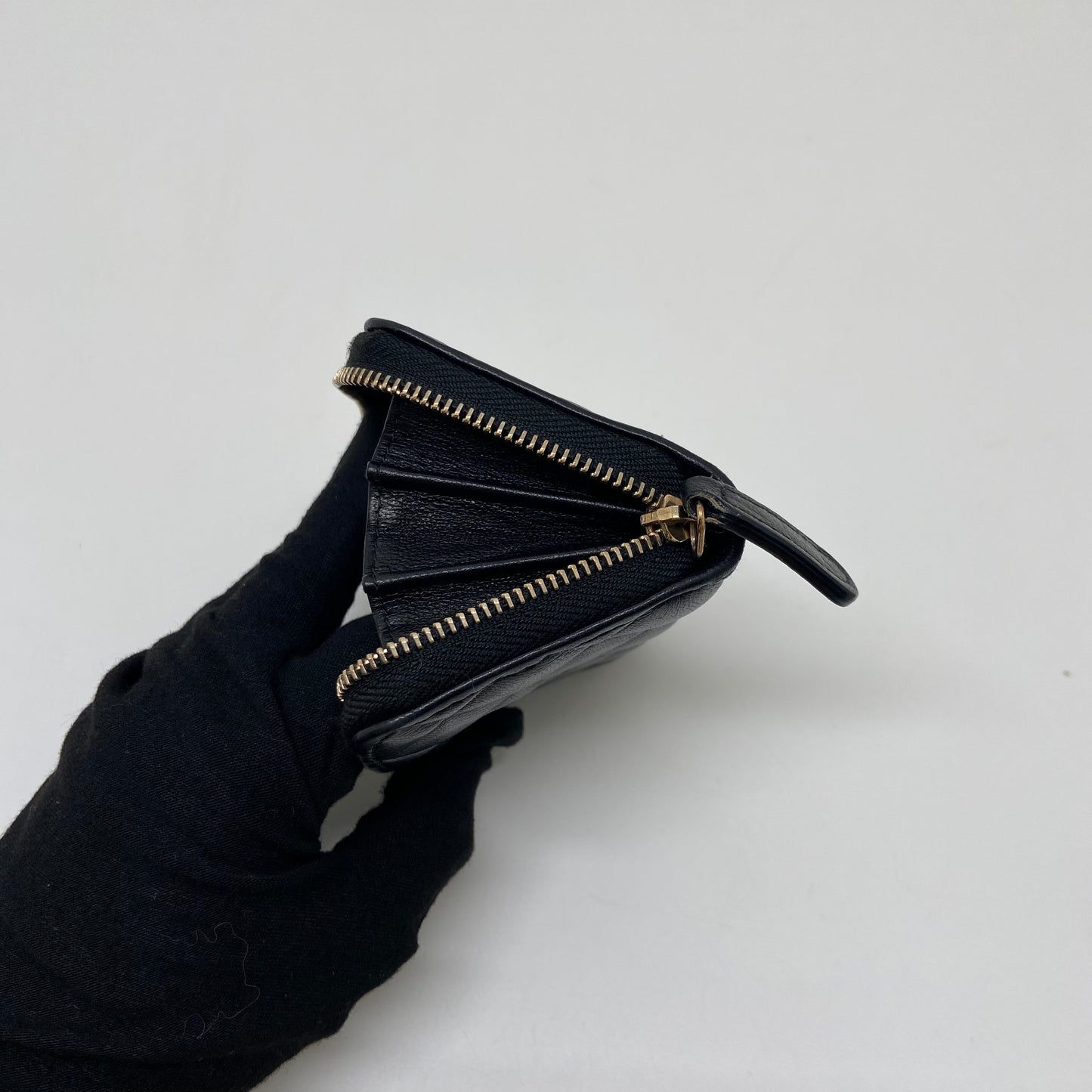 CHANEL Classic Black Caviar Leather Zipped Card Wallet