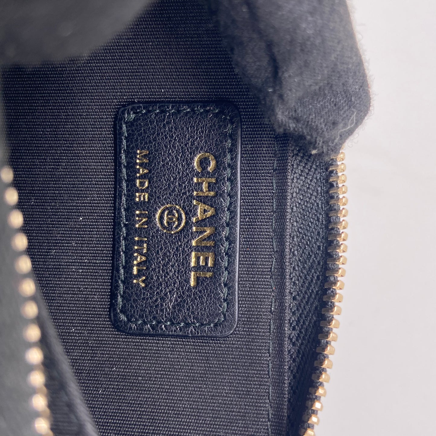 CHANEL Classic Black Caviar Leather Zipped Card Wallet