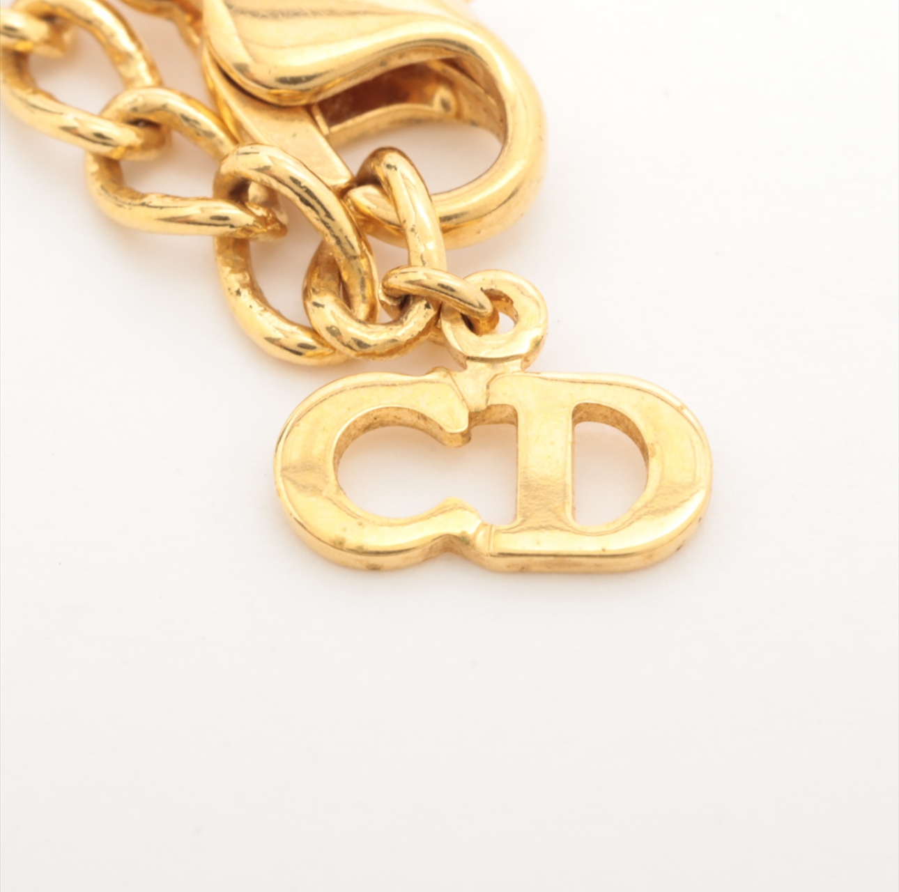 Dior Vintage Gold-Tone Letter Logo Necklace