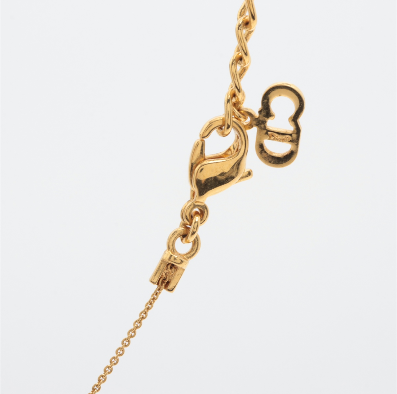 Dior Vintage Gold-Tone Letter Logo Necklace