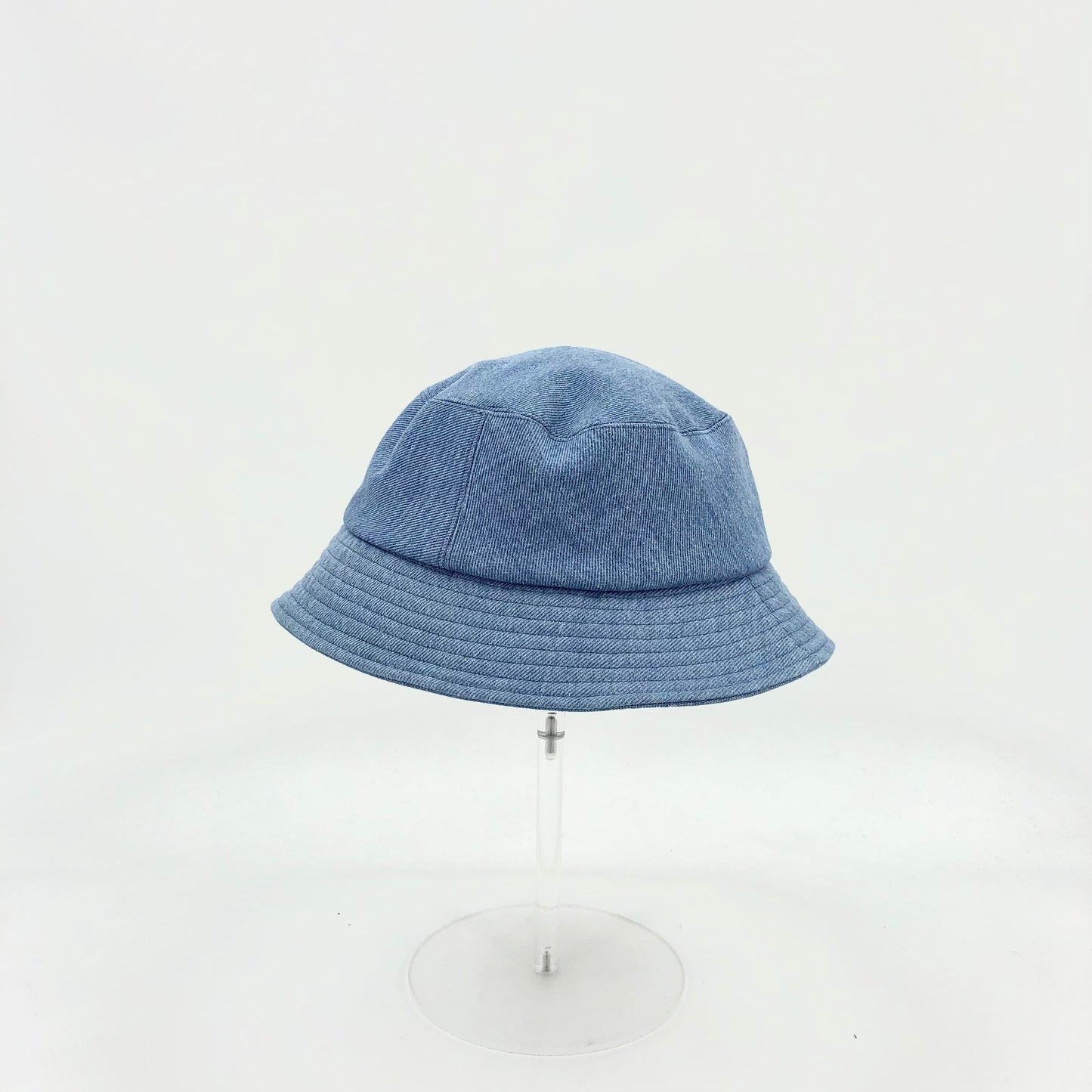 Chanel 2022 Light Blue Denim Bucket Hat with Crystal Logo