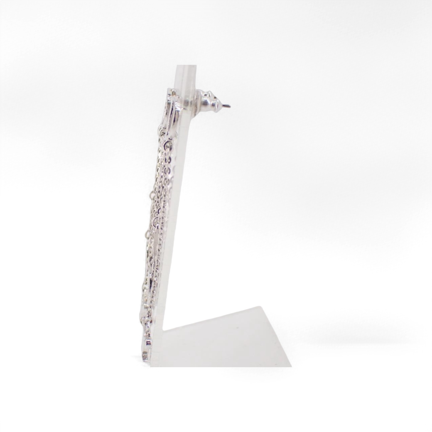 Dior Vintage Silver-Tone Logo Drop Earrings