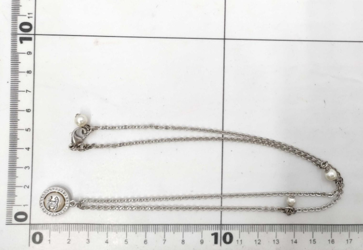CHANEL 2019 Round Crystal Medallion Necklace – Silver-Tone with Pearl Enamel CC