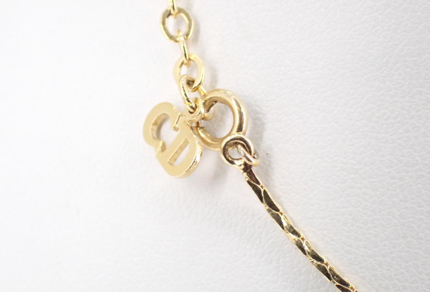 Dior Vintage Pearl & Crystal Cluster Gold Necklace