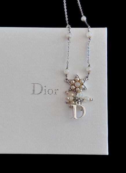 Dior Vintage Star & Pearl Charm Necklace