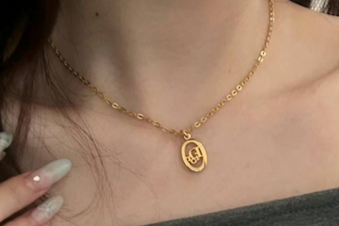 Dior Vintage Oval CD Logo Pendant Necklace