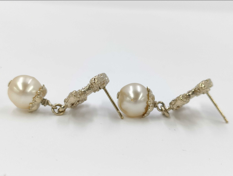 Chanel 2013 Crystal CC & Pearl Drop Earrings