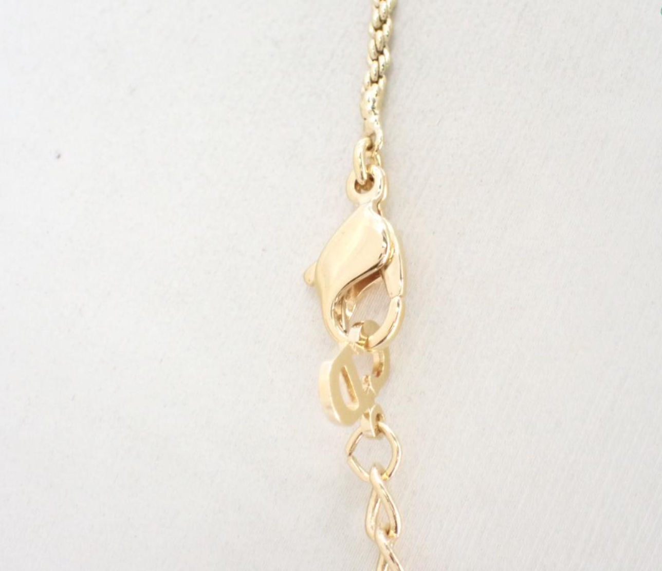 Dior Vintage Crystal Horseshoe Pendant Necklace