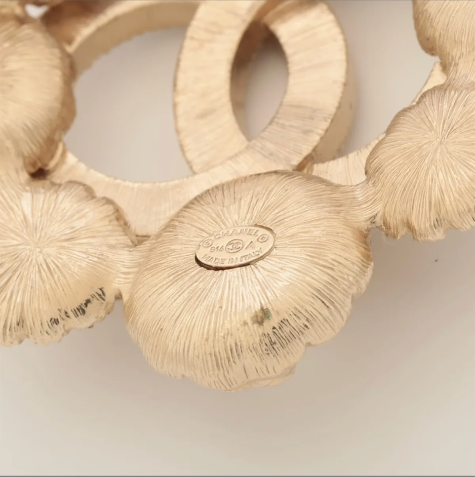 Chanel 2016 Pearl Floral CC Brooch