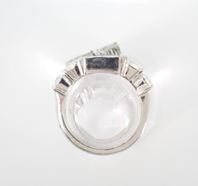 Dior Vintage Crystal ‘D’ Charm Ring