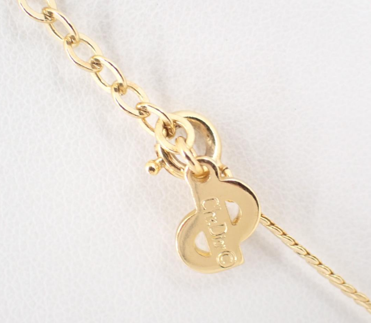 Dior Vintage Crystal Lock Pendant Necklace