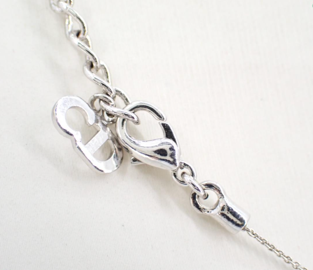 Dior Vintage Silver "CD" Initial Pendant Necklace