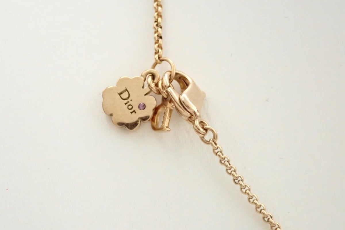 Dior Rose Quartz Four-Leaf Clover Necklace