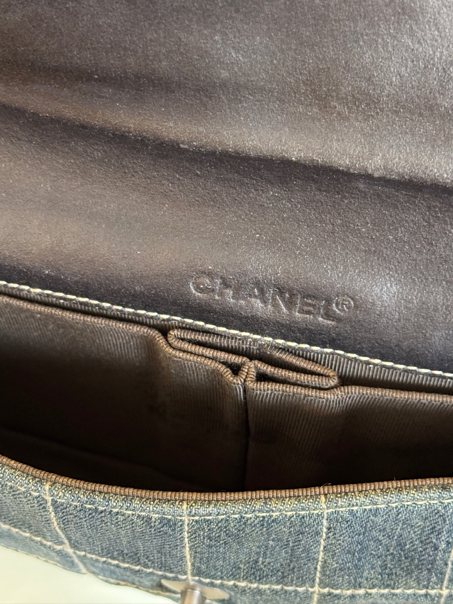 Chanel Dark Blue Denim Chain Flap Shoulder Bag
