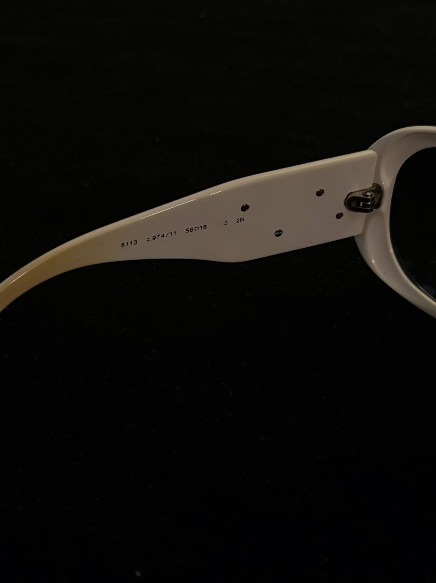 On Hold* Chanel 2000s Camellia CC Black & Off-White Oversized Sunglasses