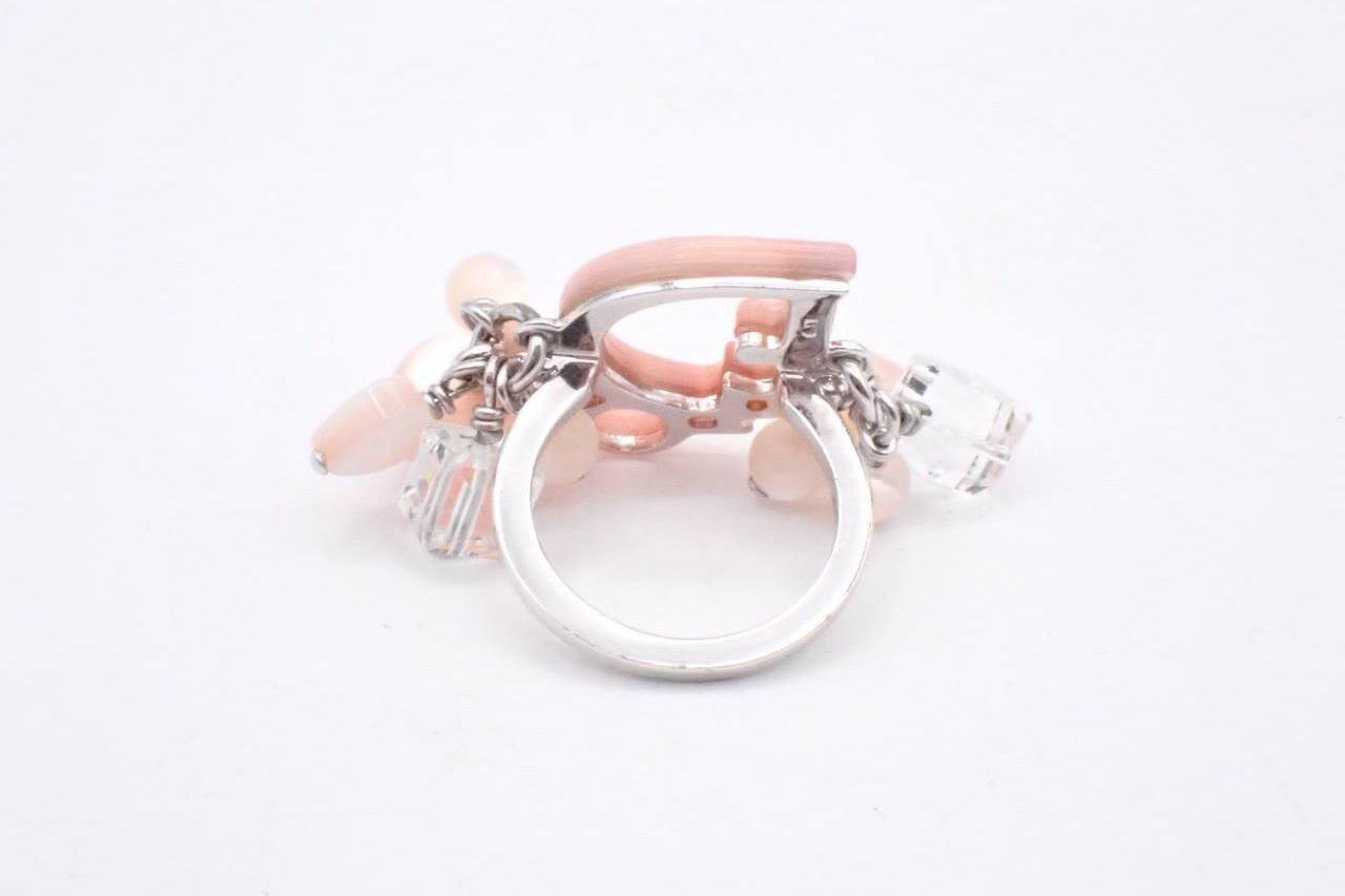 Dior Pink Logo Charm Ring