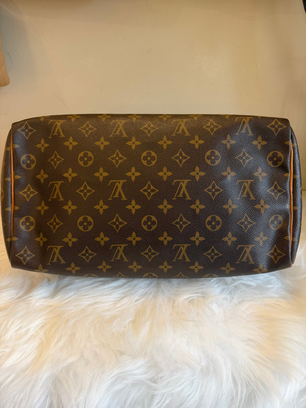 Louis Vuitton Monogram Speedy Bandoulière 30 Soft Handbag Brown Red 2-way bag for women