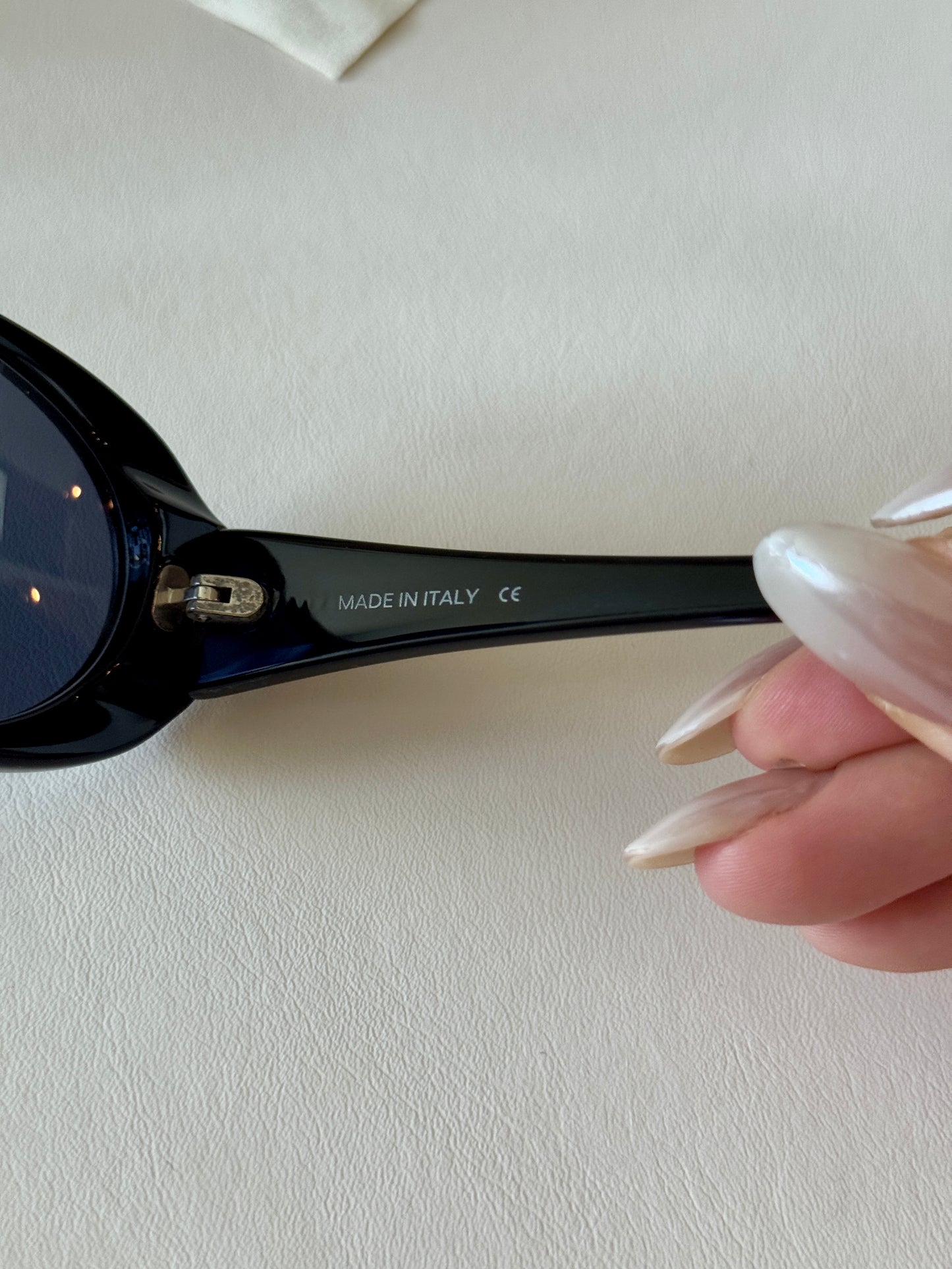 Celine Vintage Triomphe Black Oval Sunglasses