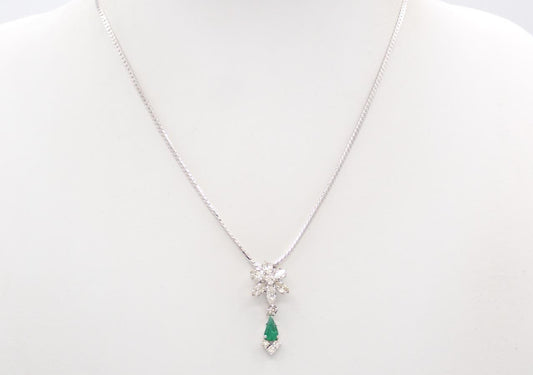 Vintage Dior Emerald-Green Pavé Crystal Necklace