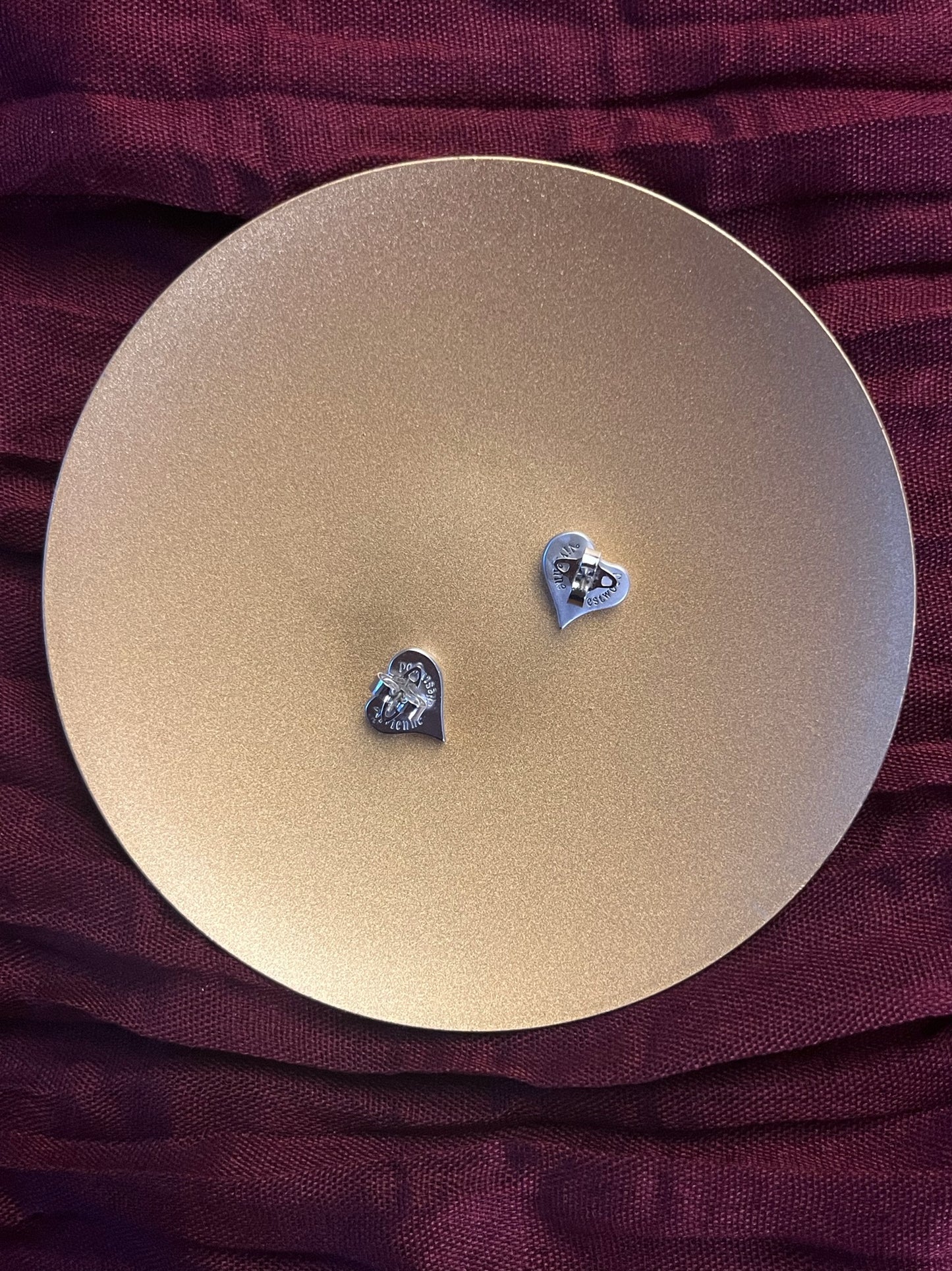 Vivienne Westwood Silver Cosmic Heart Crystal Stud Earrings
