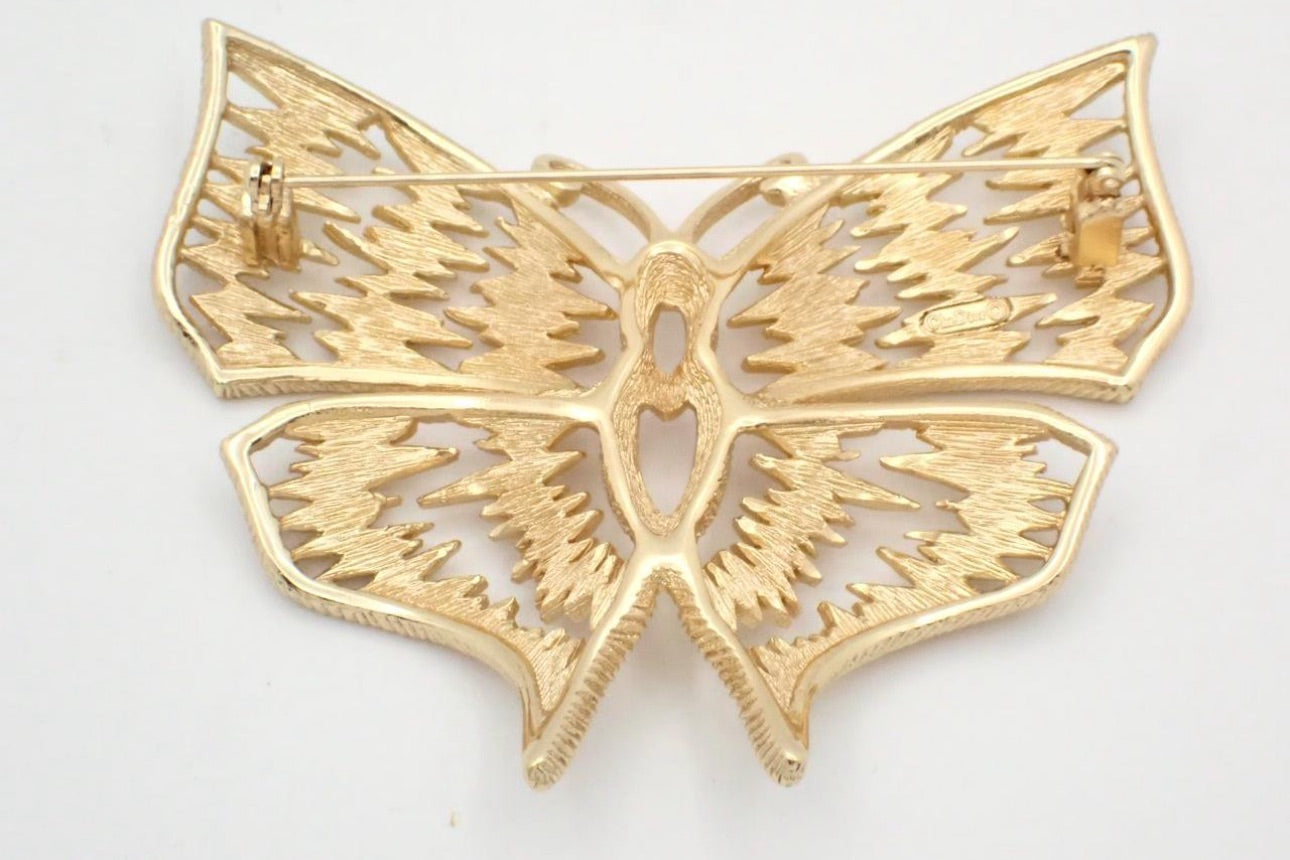 Christian Dior Vintage Openwork Butterfly Brooch