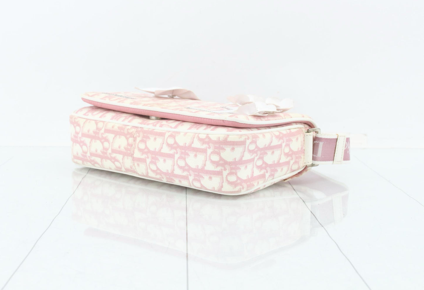 Christian Dior Pink Trotter Floral Saddle Bag