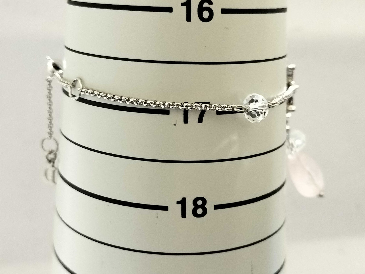 Vintage Dior Pink Chalcedony Crystal Logo Bracelet