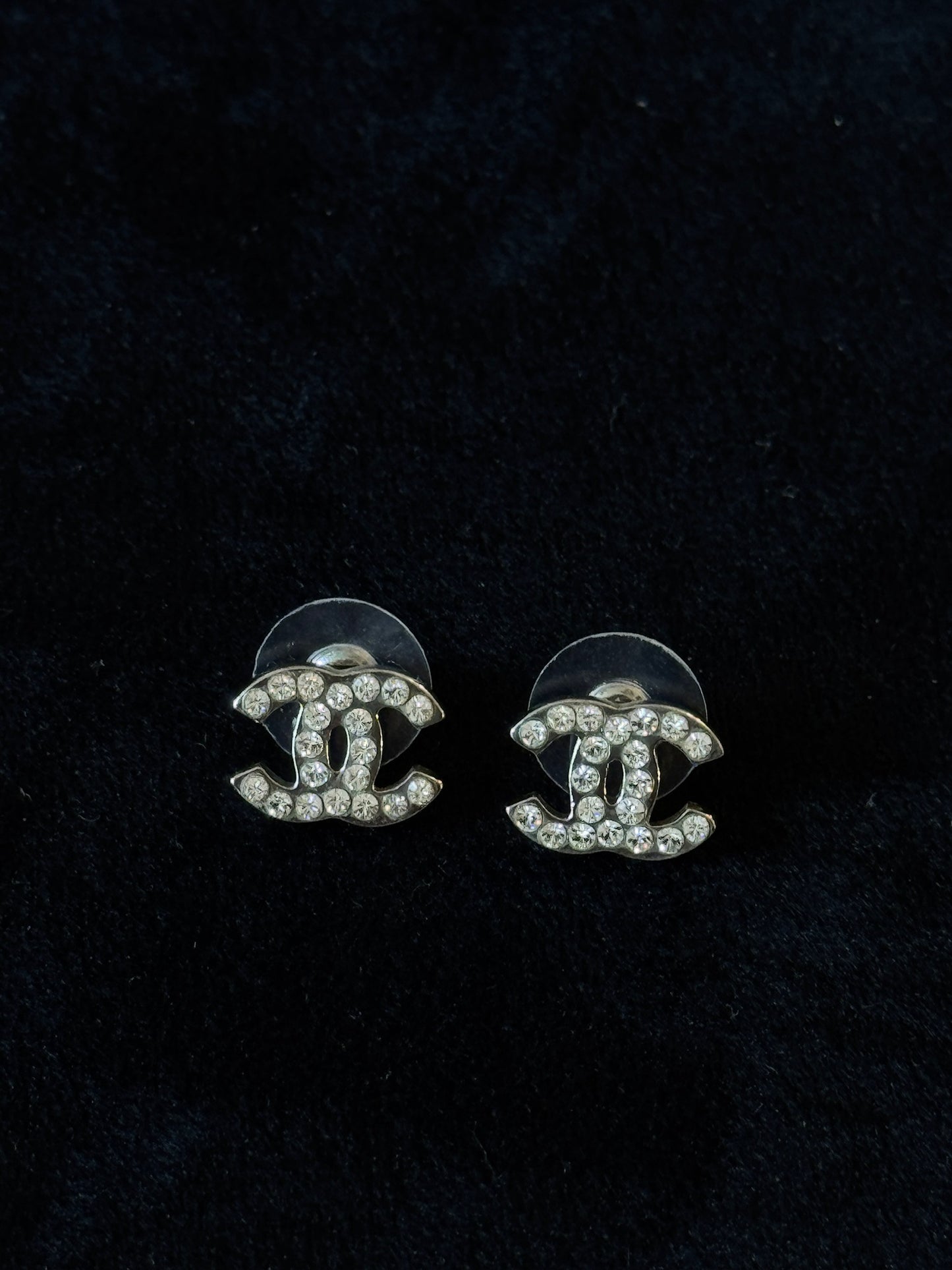 Chanel Crystal CC 2009 Stud Earrings