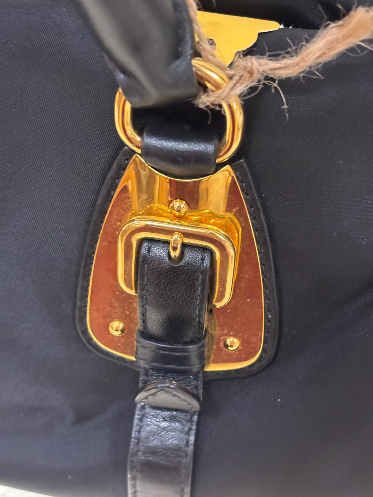 Prada Tessuto Leather and Nylon-Trim Handbag – Black