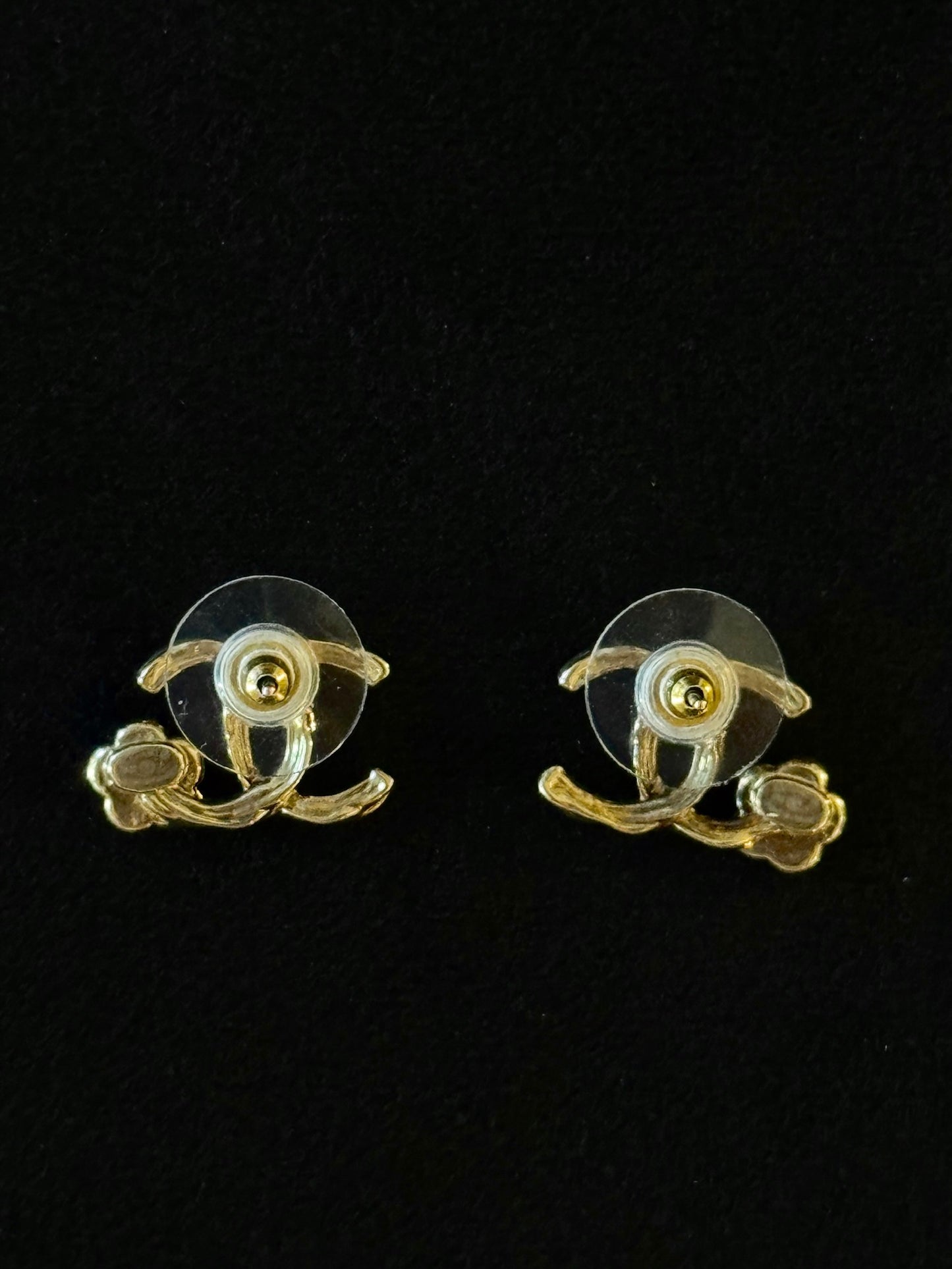 Chanel Camellia CC Stud Earrings