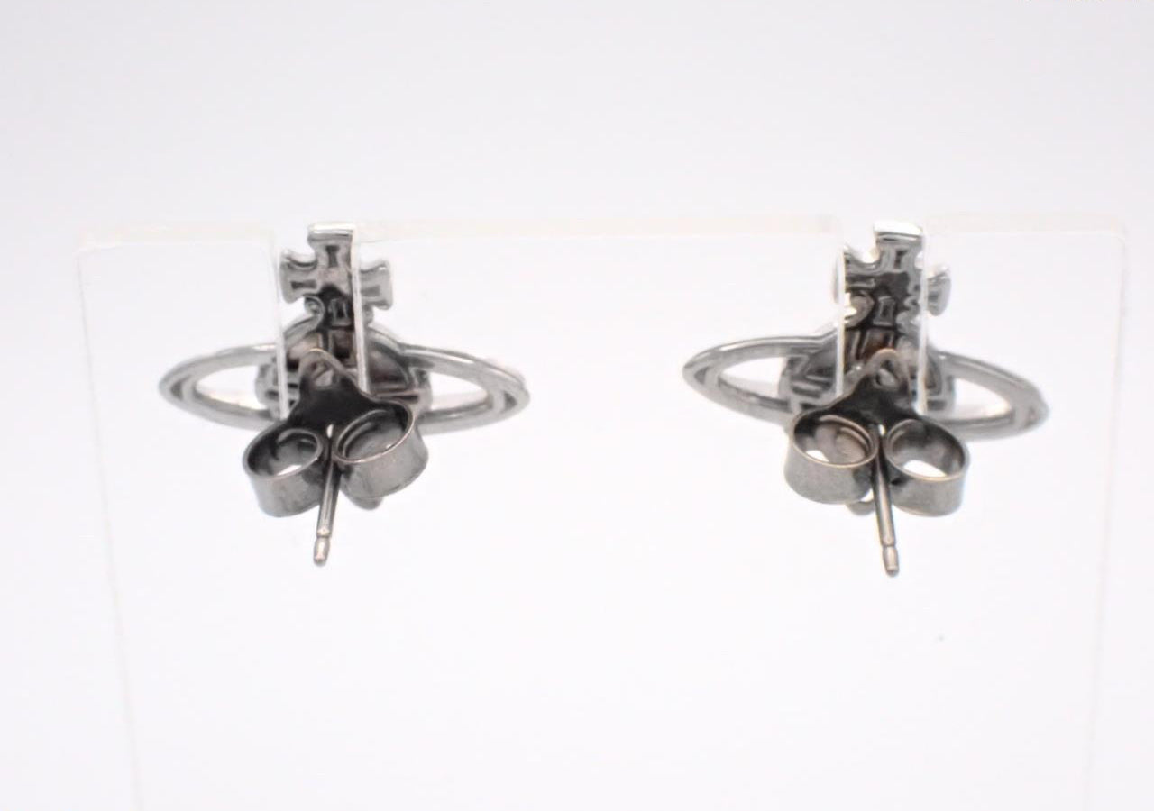 Vivienne Westwood Orb Logo Silver Stud Earrings