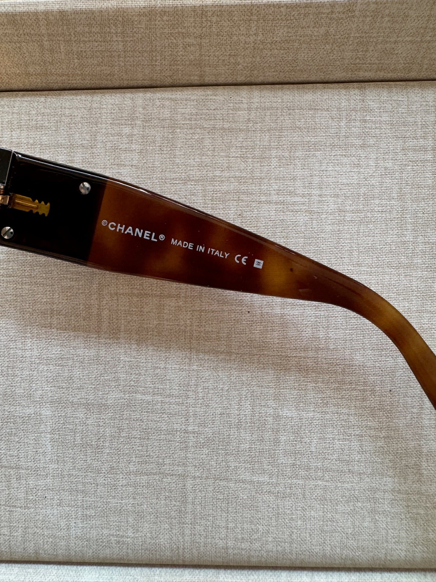 Chanel Crystal CC Shield Brown Sunglasses