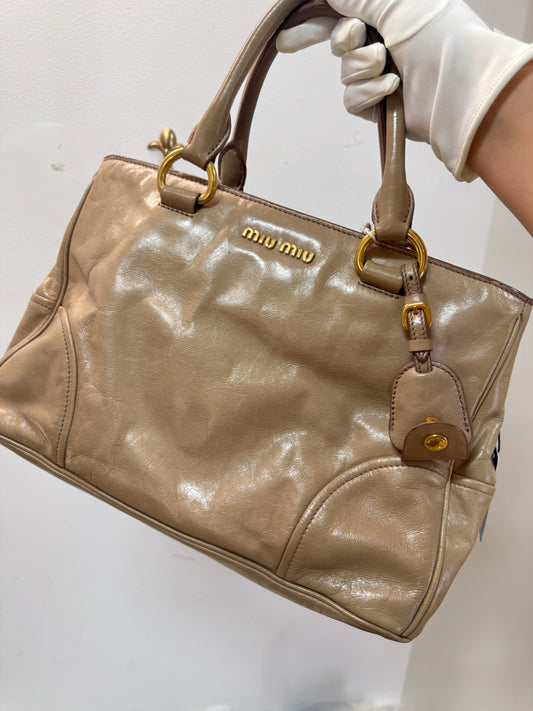 Miumiu Beige Medium Satchel Handbag