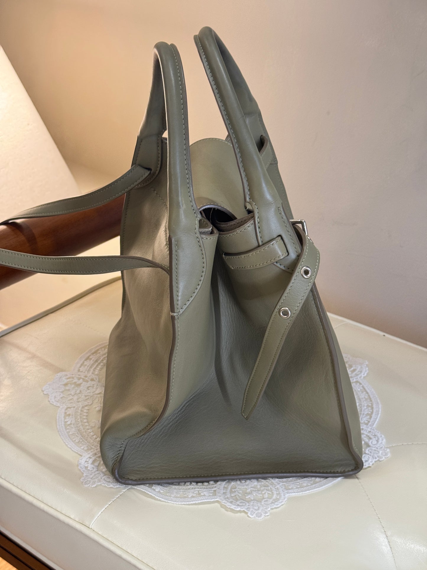 Celine Sage Green Big Bag Bucket Leather Tote