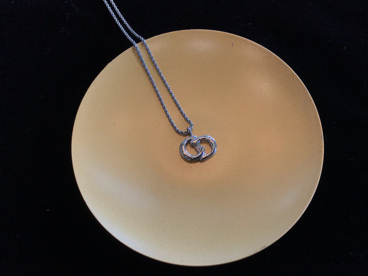 Dior Vintage Silver-Tone Braided CD Adjustable Necklace